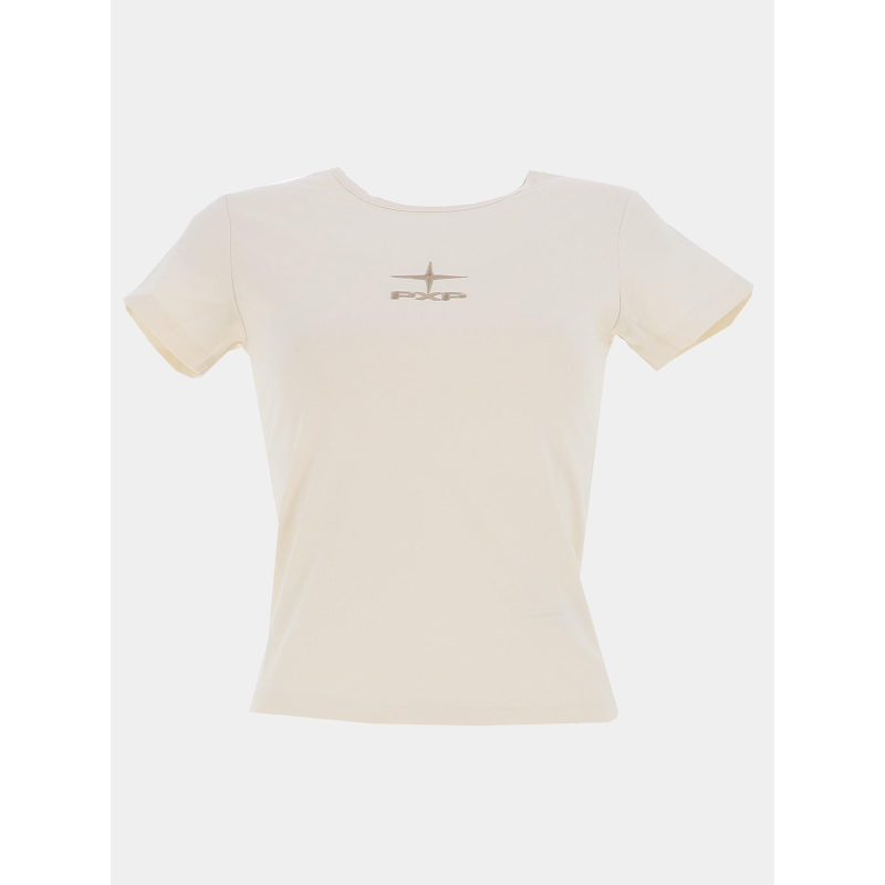 T-shirt logo polaris brodé beige femme - Project X Paris