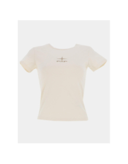 T-shirt logo polaris brodé beige femme - Project X Paris