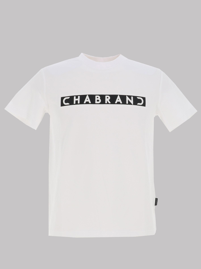 T-shirt à logo relief encadré blanc homme - Chabrand