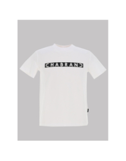 T-shirt à logo relief encadré blanc homme - Chabrand