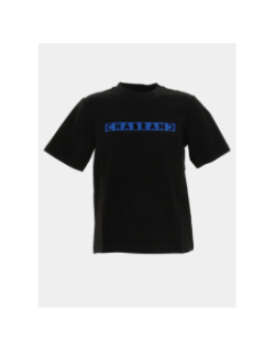 T-shirt à logo encadré bleu relief noir garçon - Chabrand