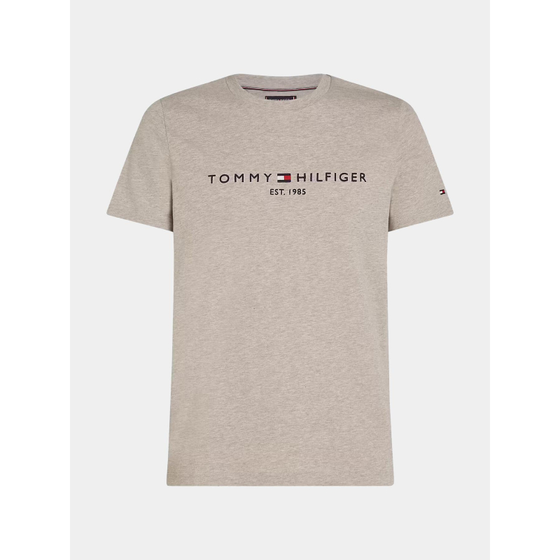 T-shirt logo brodé beige homme - Tommy Hilfiger