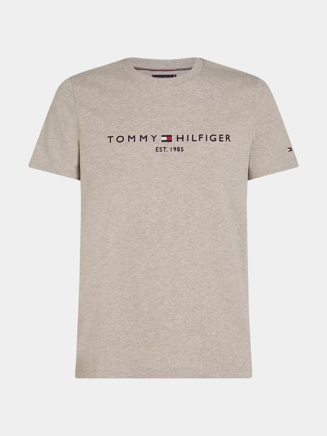 T-shirt logo brodé beige homme - Tommy Hilfiger