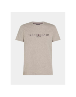 T-shirt logo brodé beige homme - Tommy Hilfiger