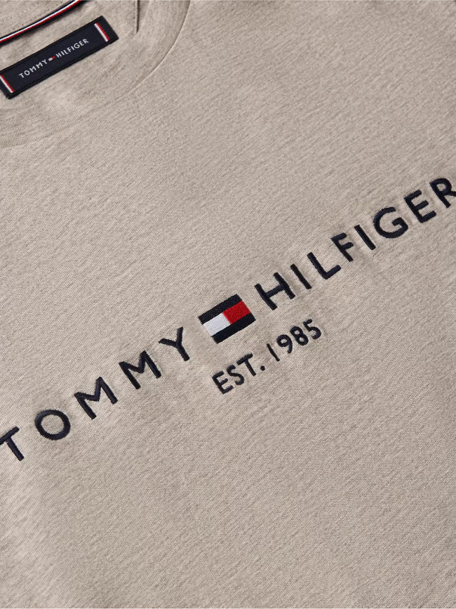T-shirt logo brodé beige homme - Tommy Hilfiger