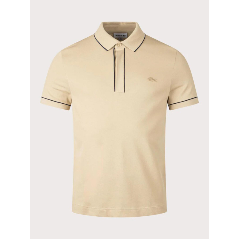 Polo en piqué stretch paris beige homme - Lacoste