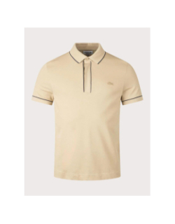 Polo en piqué stretch paris beige homme - Lacoste