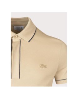 Polo en piqué stretch paris beige homme - Lacoste