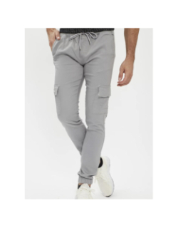 Pantalon cargo à taille élastique gris homme - Project X Paris