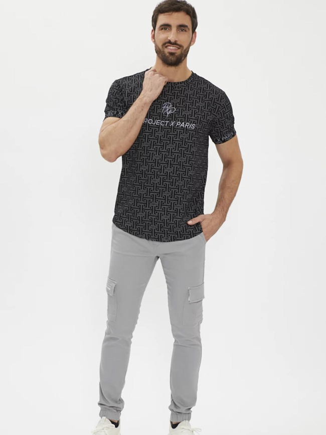 Pantalon cargo à taille élastique gris homme - Project X Paris