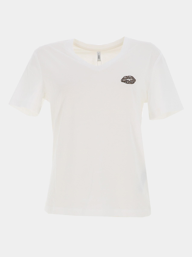 T-shirt à manches courtes onlhenny life blanc femme - Only
