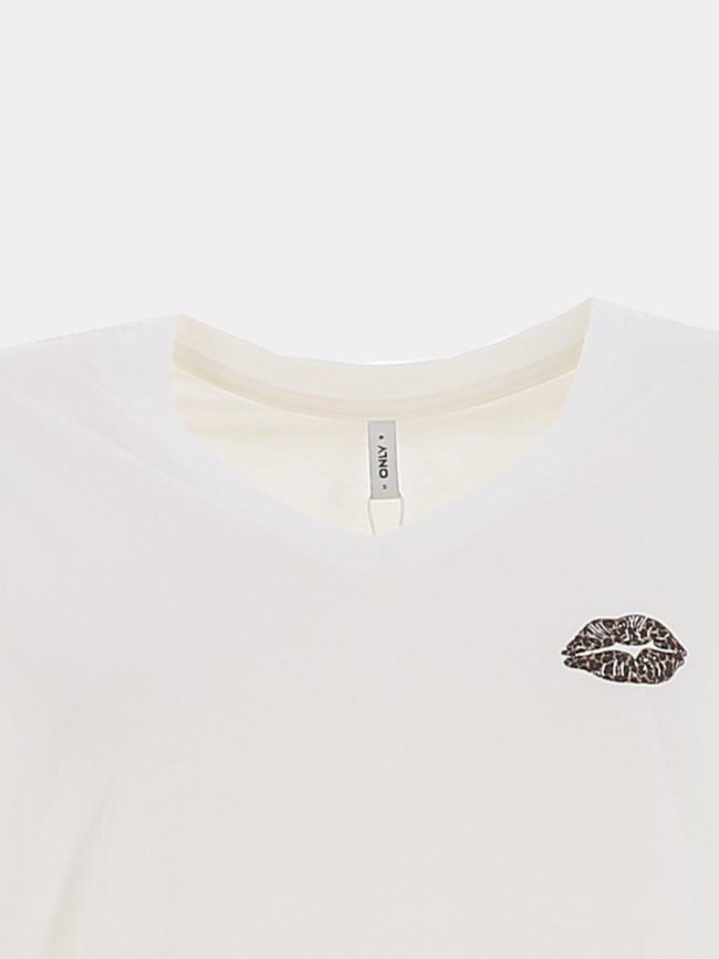 T-shirt à manches courtes onlhenny life blanc femme - Only