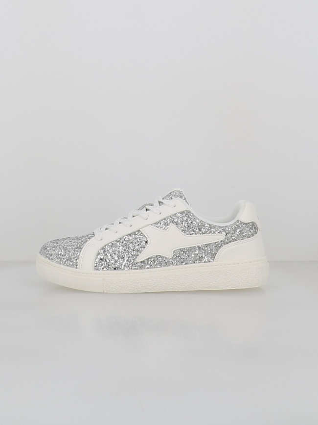 Baskets brillantes onlaurore argenté et blanc femme - Only