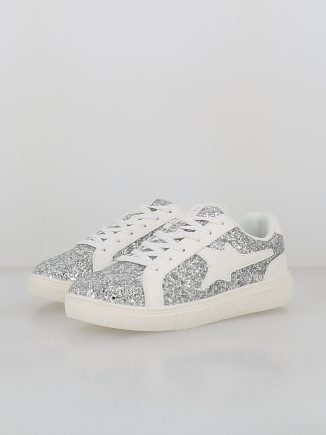 Baskets brillantes onlaurore argenté et blanc femme - Only