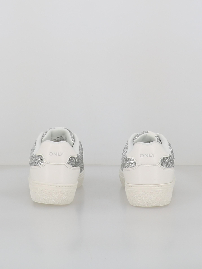 Baskets brillantes onlaurore argenté et blanc femme - Only