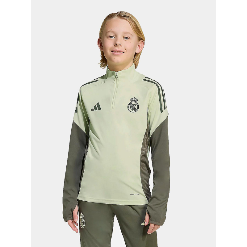 Haut d'entrainement de football real madrid 25/26 vert enfant - Adidas