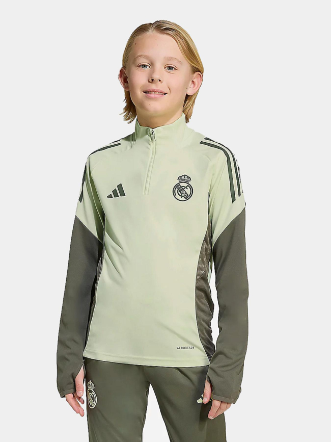 Haut d'entrainement de football real madrid 25/26 vert enfant - Adidas