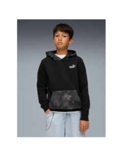 Sweat à capuche ess camo noir enfant - Puma