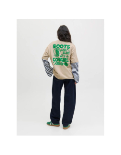 T-shirt à manches courtes jxmillow beige femme - JJXX