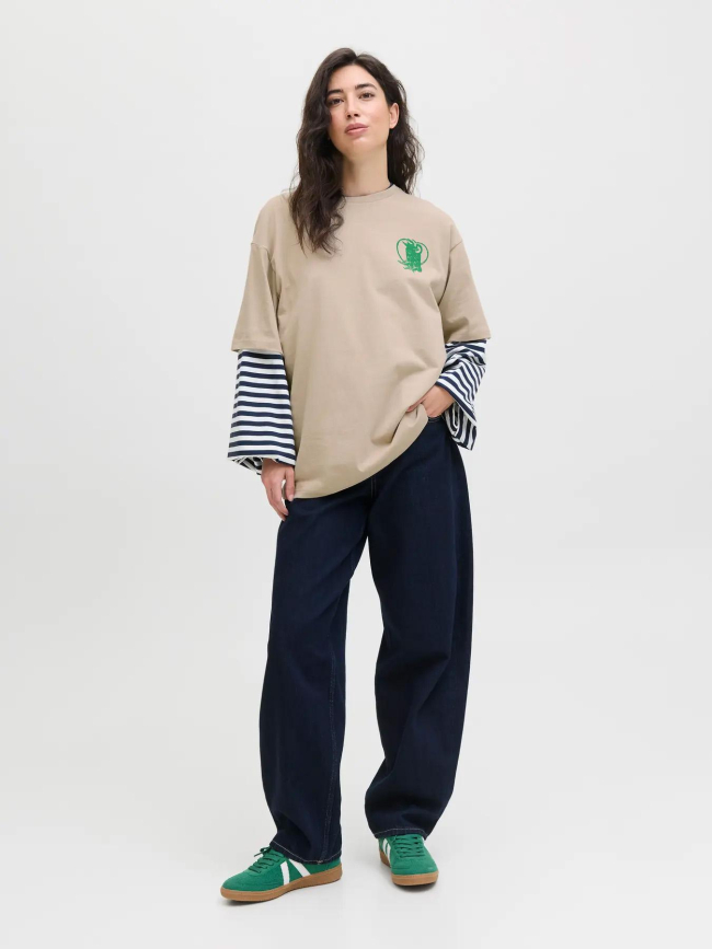 T-shirt à manches courtes jxmillow beige femme - JJXX