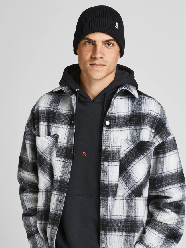 Bonnet en coton jacbrink noir homme - Jack & Jones