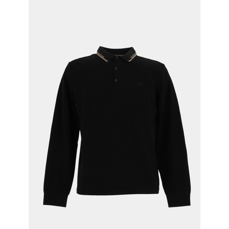 Polo à manches longues basick noir homme - Sun Valley