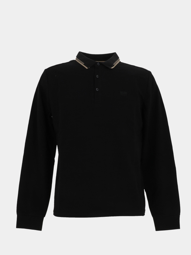 Polo à manches longues basick noir homme - Sun Valley