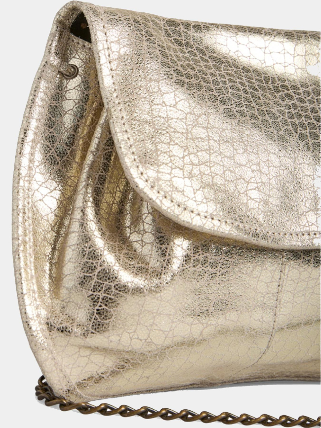 Sac bandoulière en cuir brillant pcjulia doré femme - Pieces