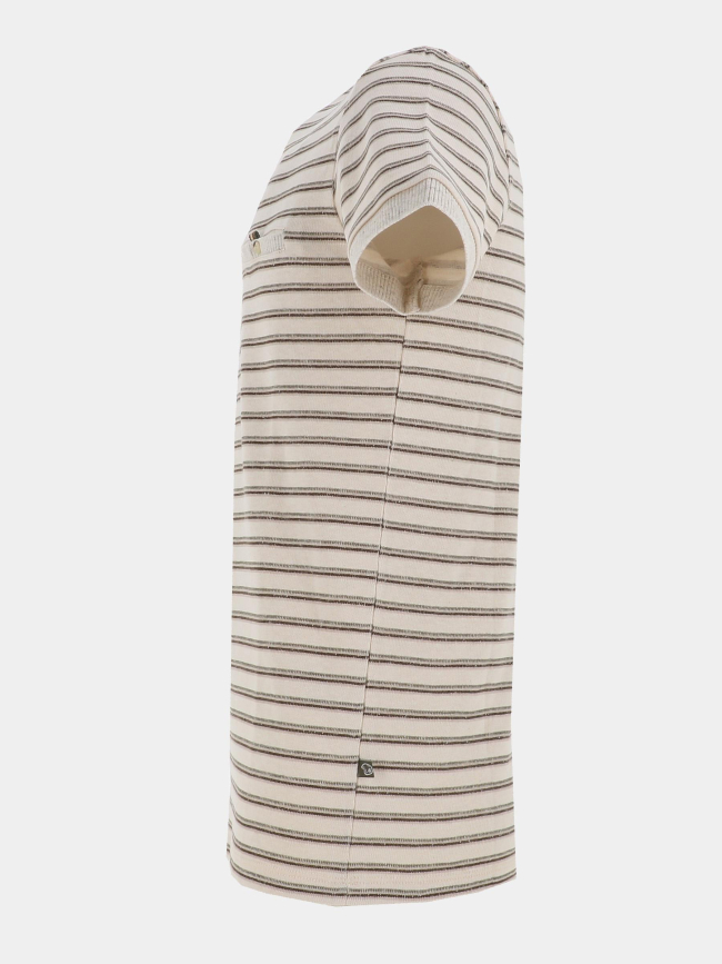 T-shirt signature rayé takara beige homme - Benson & Cherry