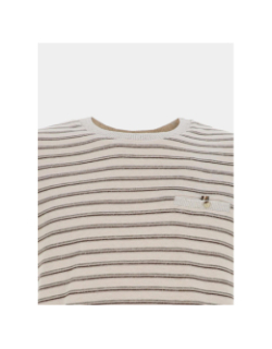 T-shirt signature rayé takara beige homme - Benson & Cherry