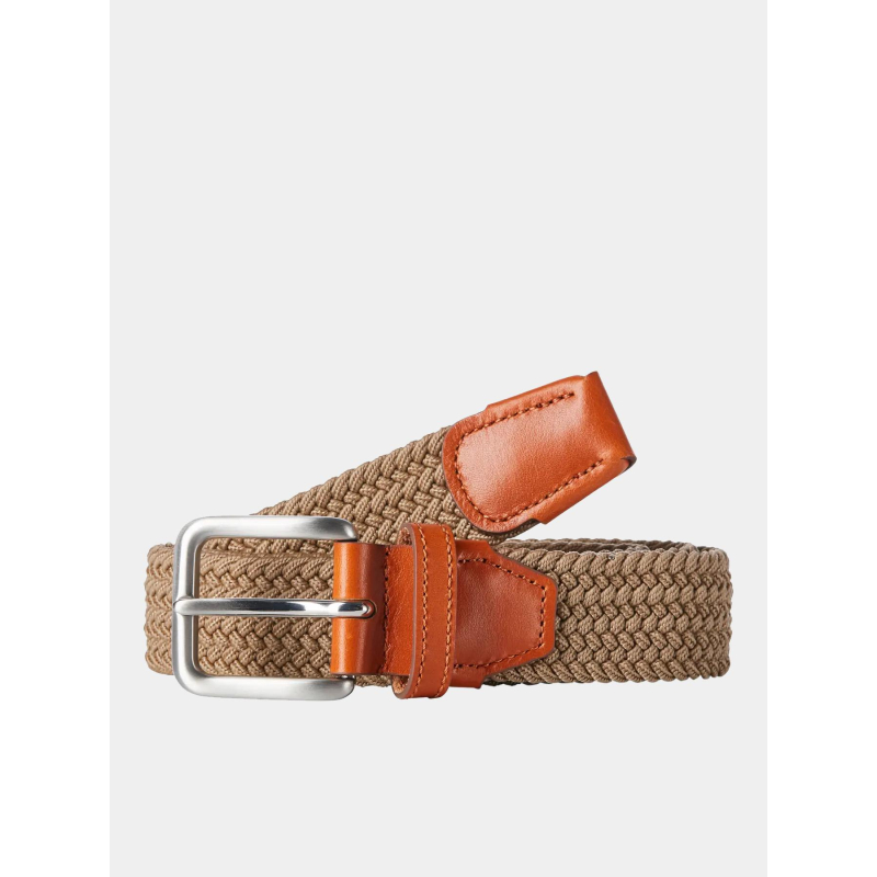 Ceinture tressée stretch spring marron homme - Jack & Jones