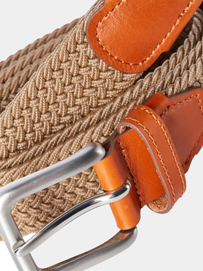 Ceinture tressée stretch spring marron homme - Jack & Jones