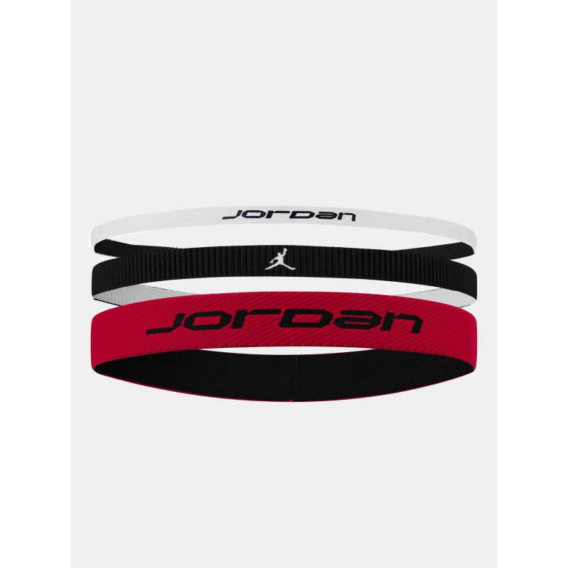 Pack de 3 bandeaux élastiques blanc noir et rouge - Jordan