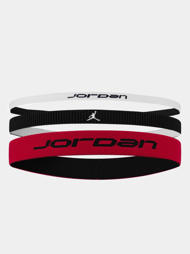 Pack de 3 bandeaux élastiques blanc noir et rouge - Jordan