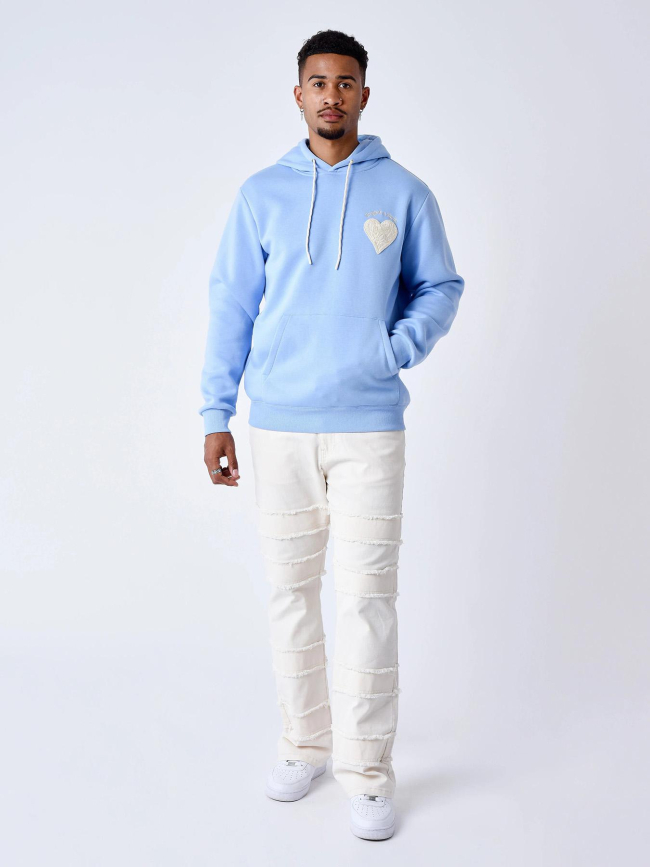 Sweat à capuche wicker heart bleu homme - Project X Paris