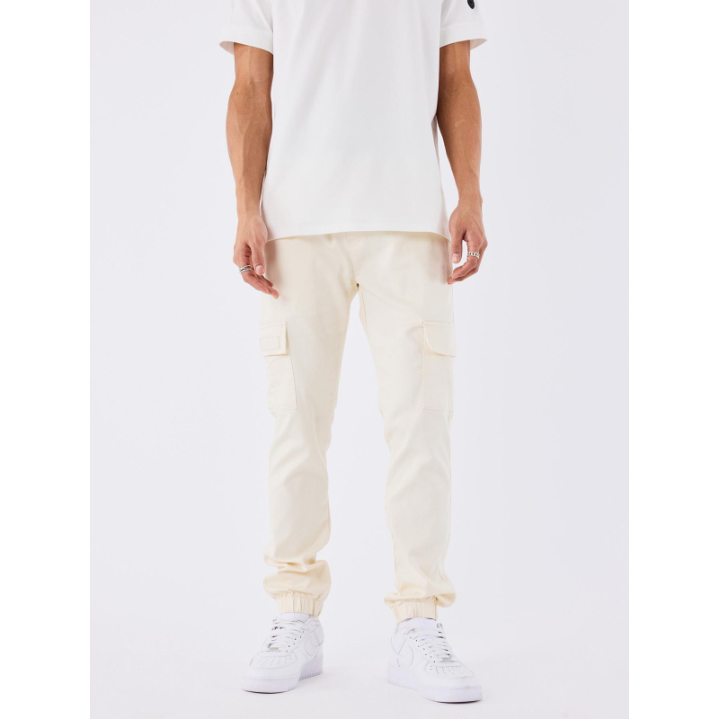 Pantalon cargo à taille élastique écru homme - Project X Paris