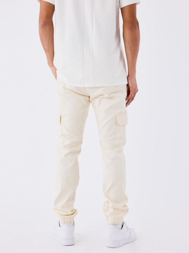 Pantalon cargo à taille élastique écru homme - Project X Paris