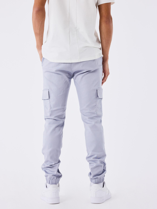 Pantalon cargo à taille élastique gris clair - Project X Paris