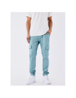 Pantalon cargo à taille élastique bleu vert homme - Project X Paris