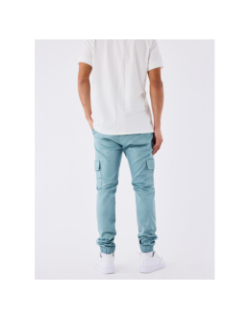 Pantalon cargo à taille élastique bleu vert homme - Project X Paris