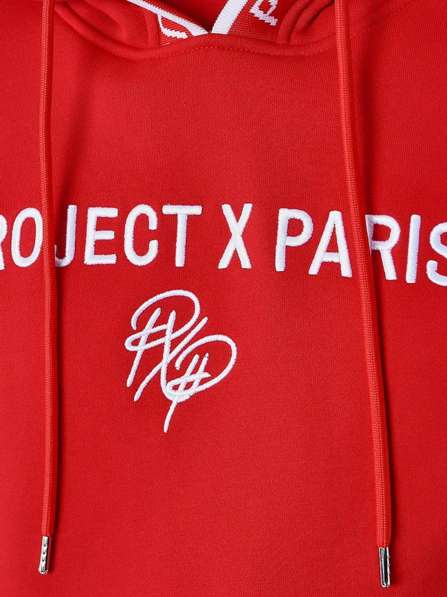 Sweat à capuche logoté rouge homme - Project X Paris