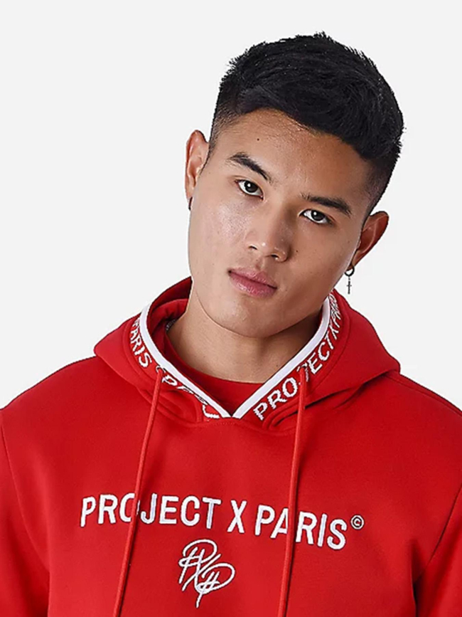 Sweat à capuche logoté rouge homme - Project X Paris