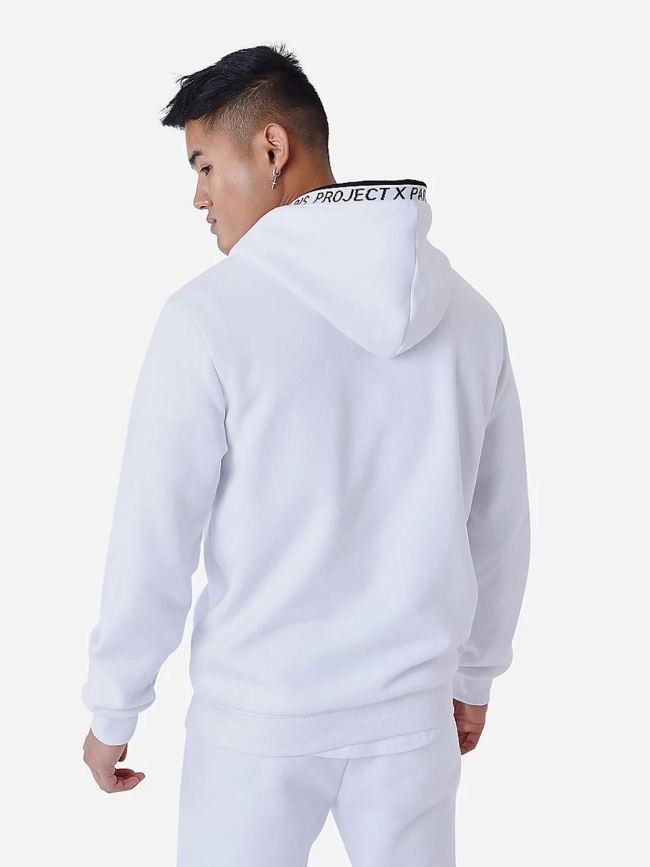 Sweat à capuche logoté blanc homme - Project X Paris