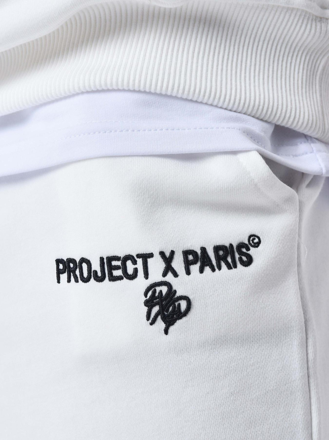 Pantalon jogging à élastique logoté blanc homme - Project X Paris