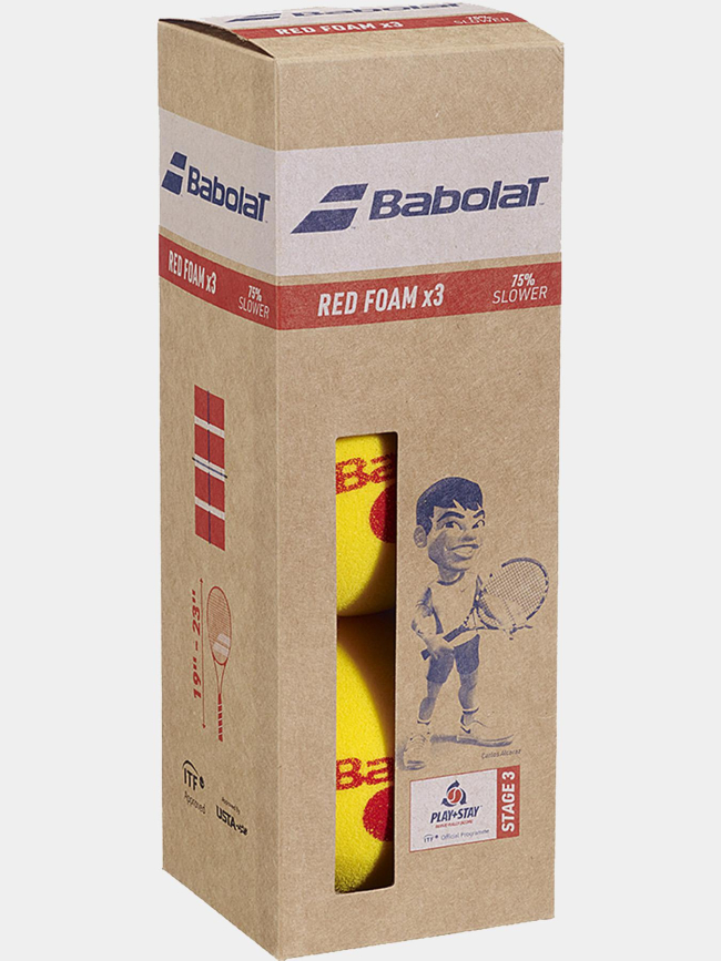 Pack de 3 balles de tennis en mousse red foam jaune - Babolat