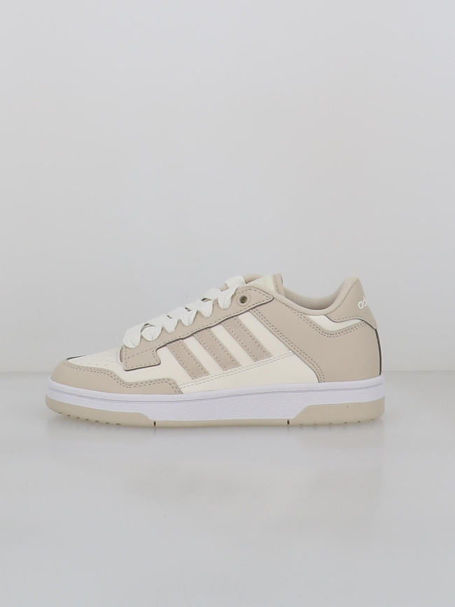 Baskets rapid court low blanc et beige femme - Adidas