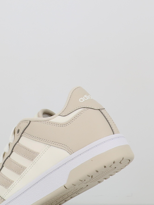 Baskets rapid court low blanc et beige femme - Adidas