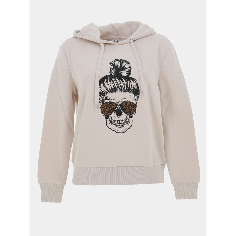 Sweat à capuche onlhella beige femme - Only