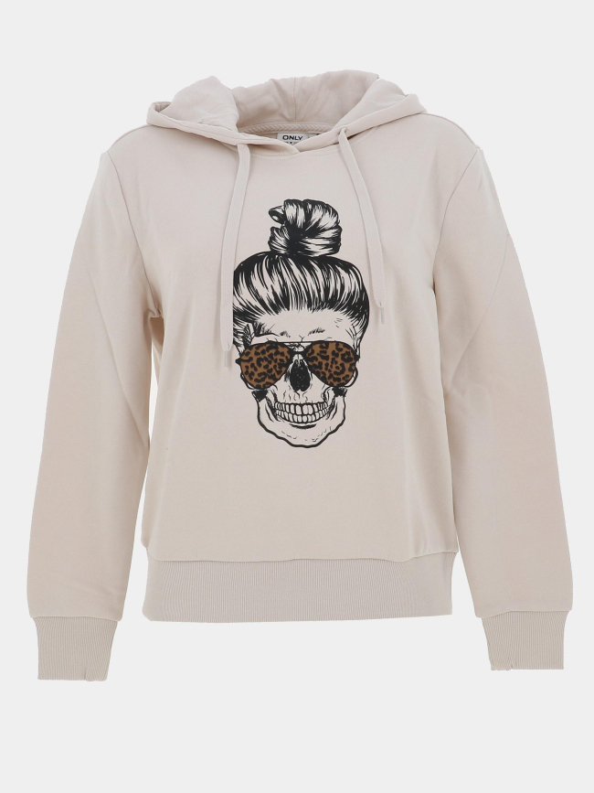 Sweat à capuche onlhella beige femme - Only