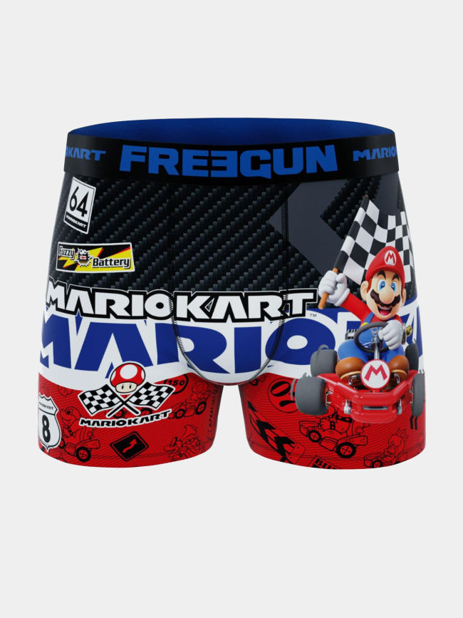 Boxer en microfibre mario kart rouge garçon - Freegun